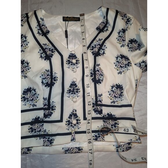 Lady Sunshine Floral V-neck Boho Bohemian Style Long Sleeve Blouse Size Medium - Picture 14 of 16